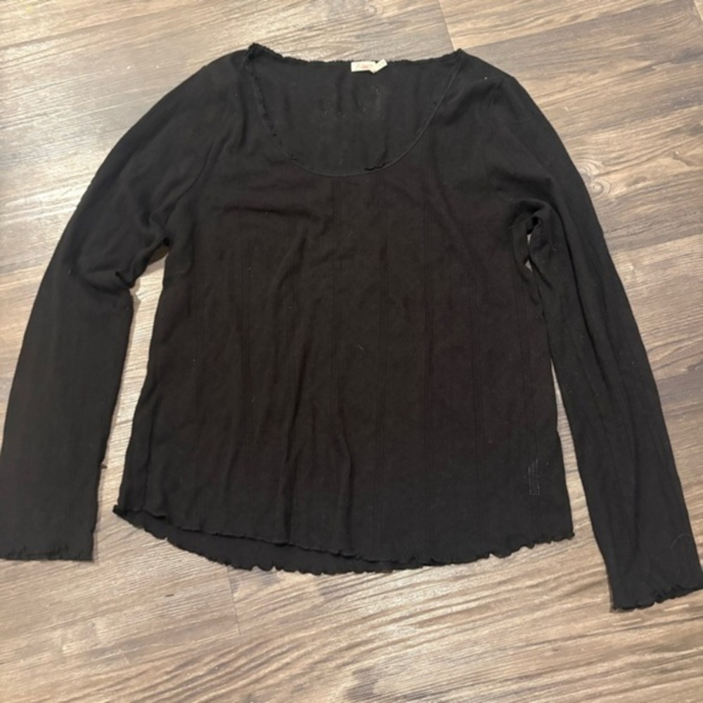 Faherty Long Sleeve Textured Black Shirt
